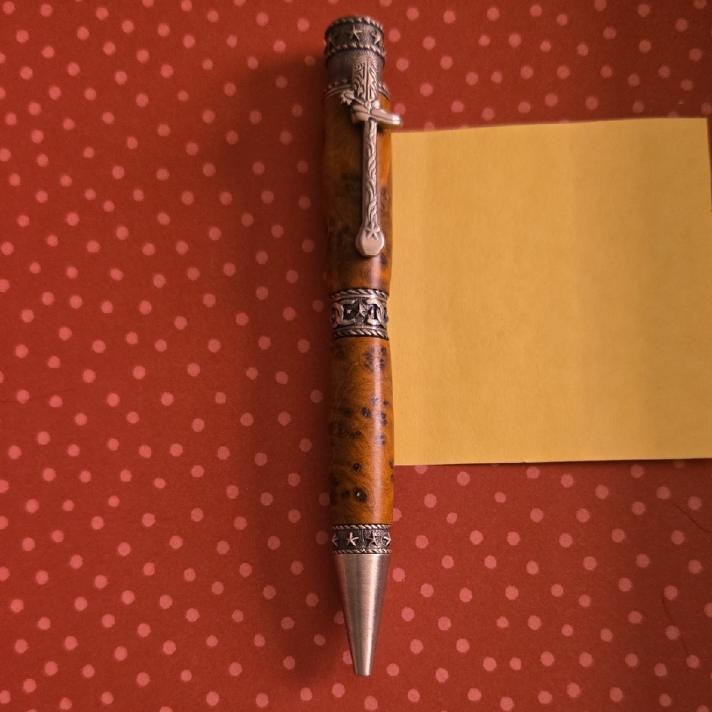 Elegant Brown and Silver Western Ballpoint Pen